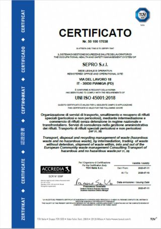 certificato ISO 14001:2015